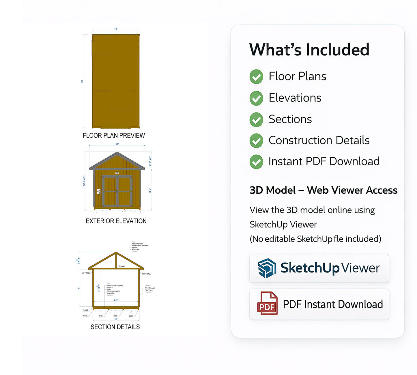 10x20 Garden Shed Plan