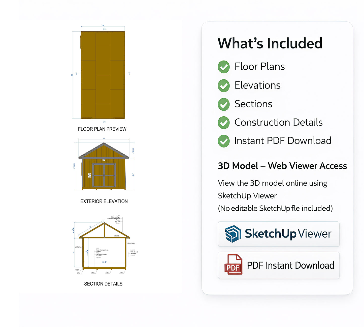 12x24 Garden Shed Plan