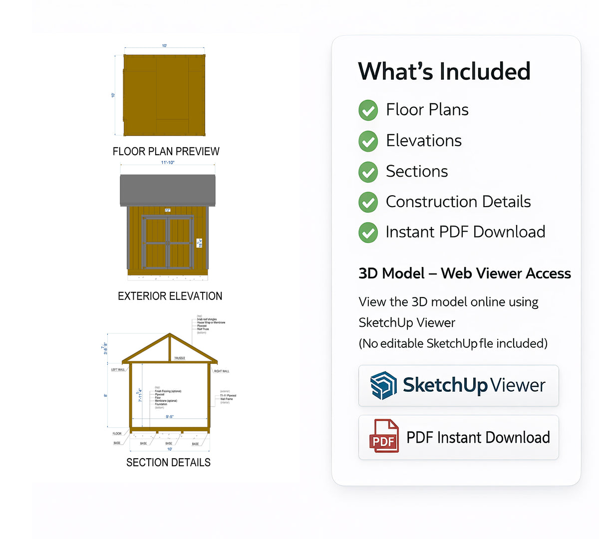 10x10 Shed Floor Plans | Storage Shed