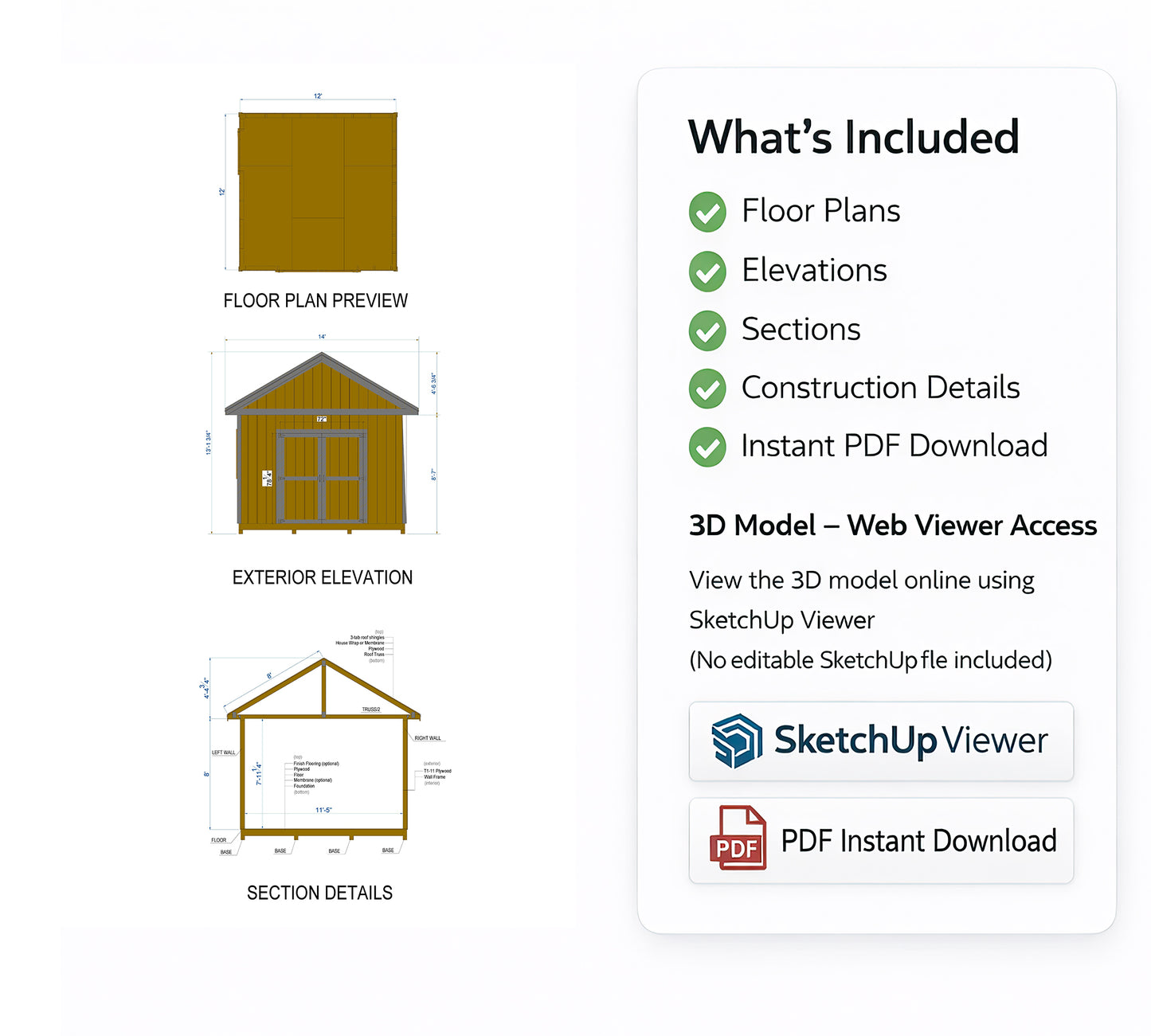 12x12 Garden Shed Plan
