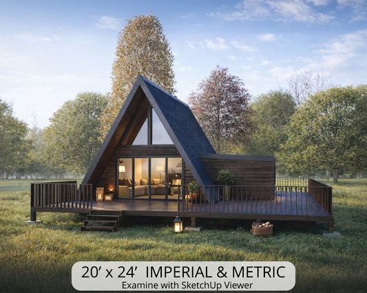 20x24 A Frame Cabin Plan