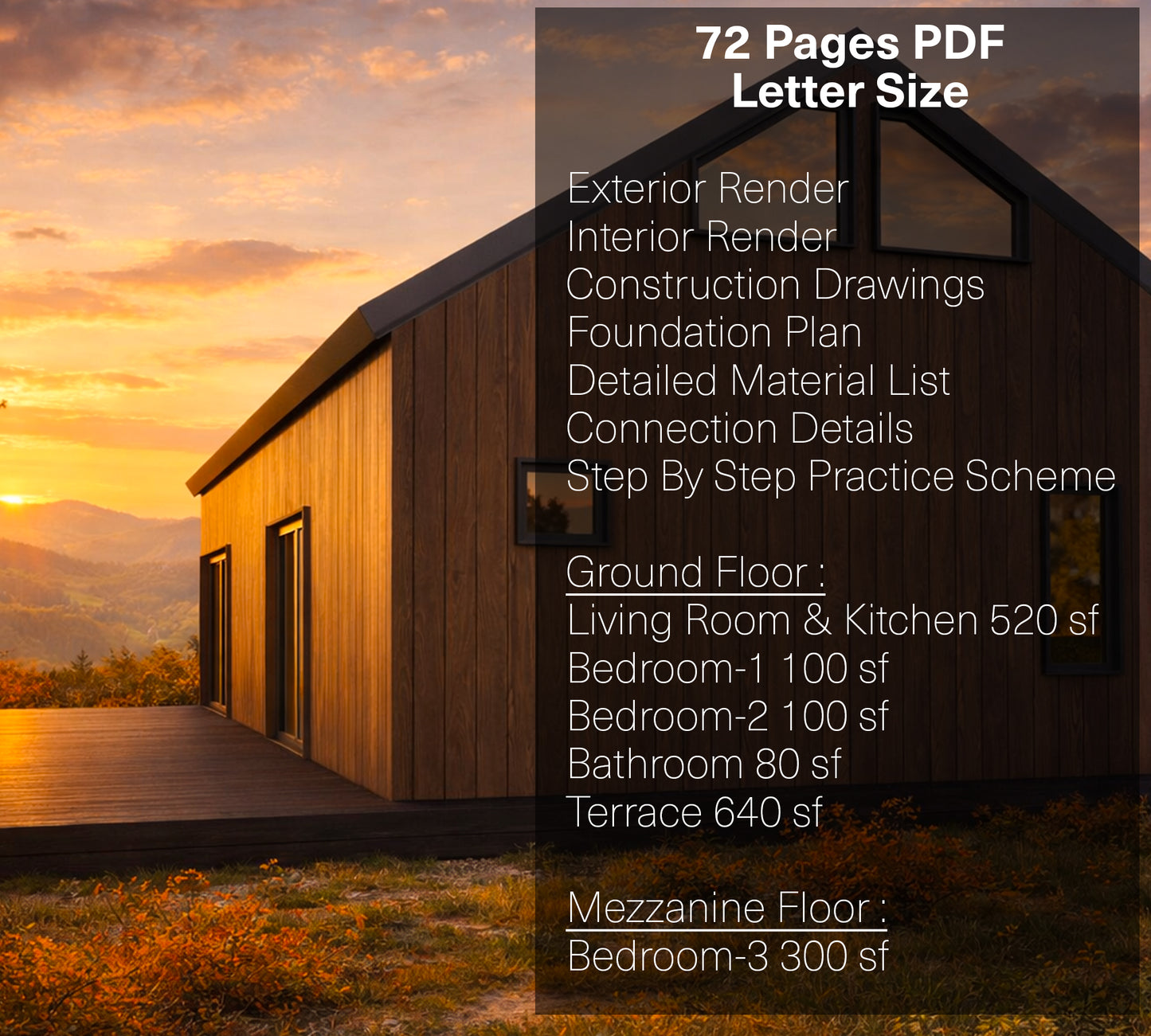 20x40 Barndominium Cabin House Plan