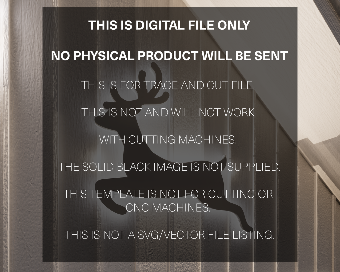 4ft Reindeer Calf / Baby Reindeer Silhouette Template (PDF)