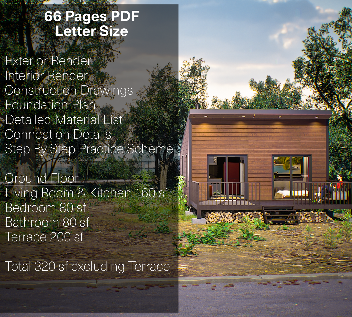 20x16 Cottage House Plan