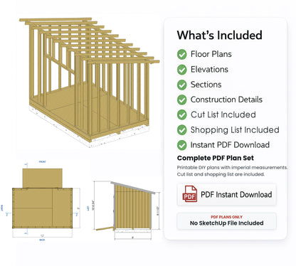 8x12 Shed Floor Plans | DIY Backyard Storage Building