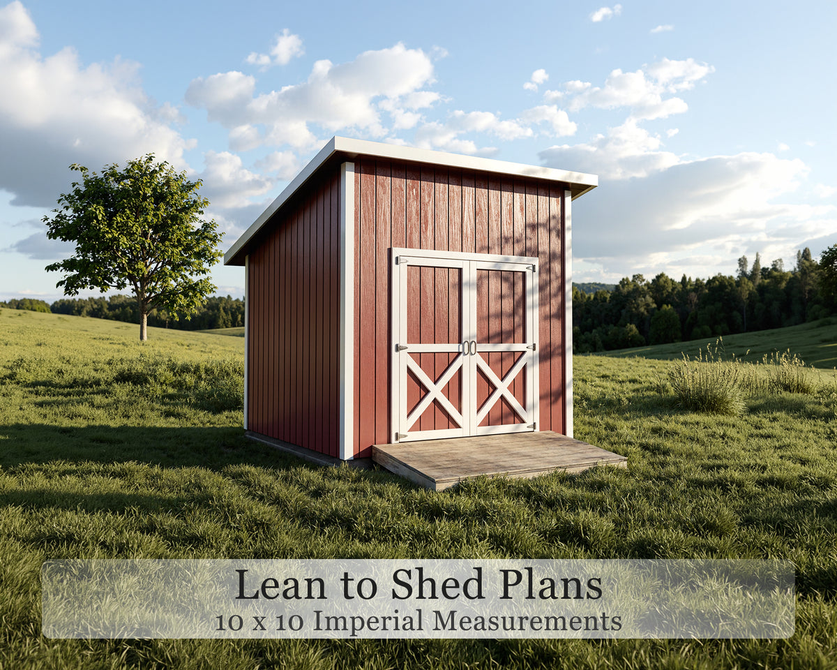 10x10 Lean-To Shed Floor Plans | DIY Sloped Roof Building