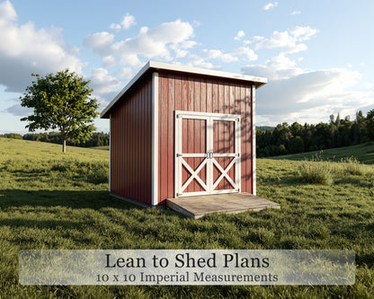 10x10 Lean-To Shed Floor Plans | DIY Sloped Roof Building