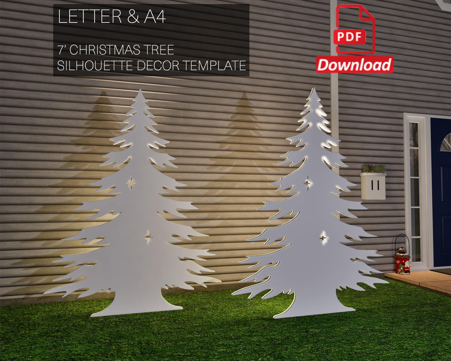 7ft Christmas Tree Silhouette Template (PDF)