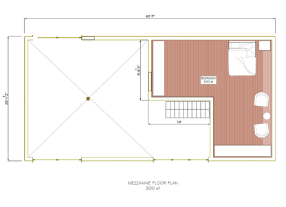 20x40 Barndominium Cabin House Plan