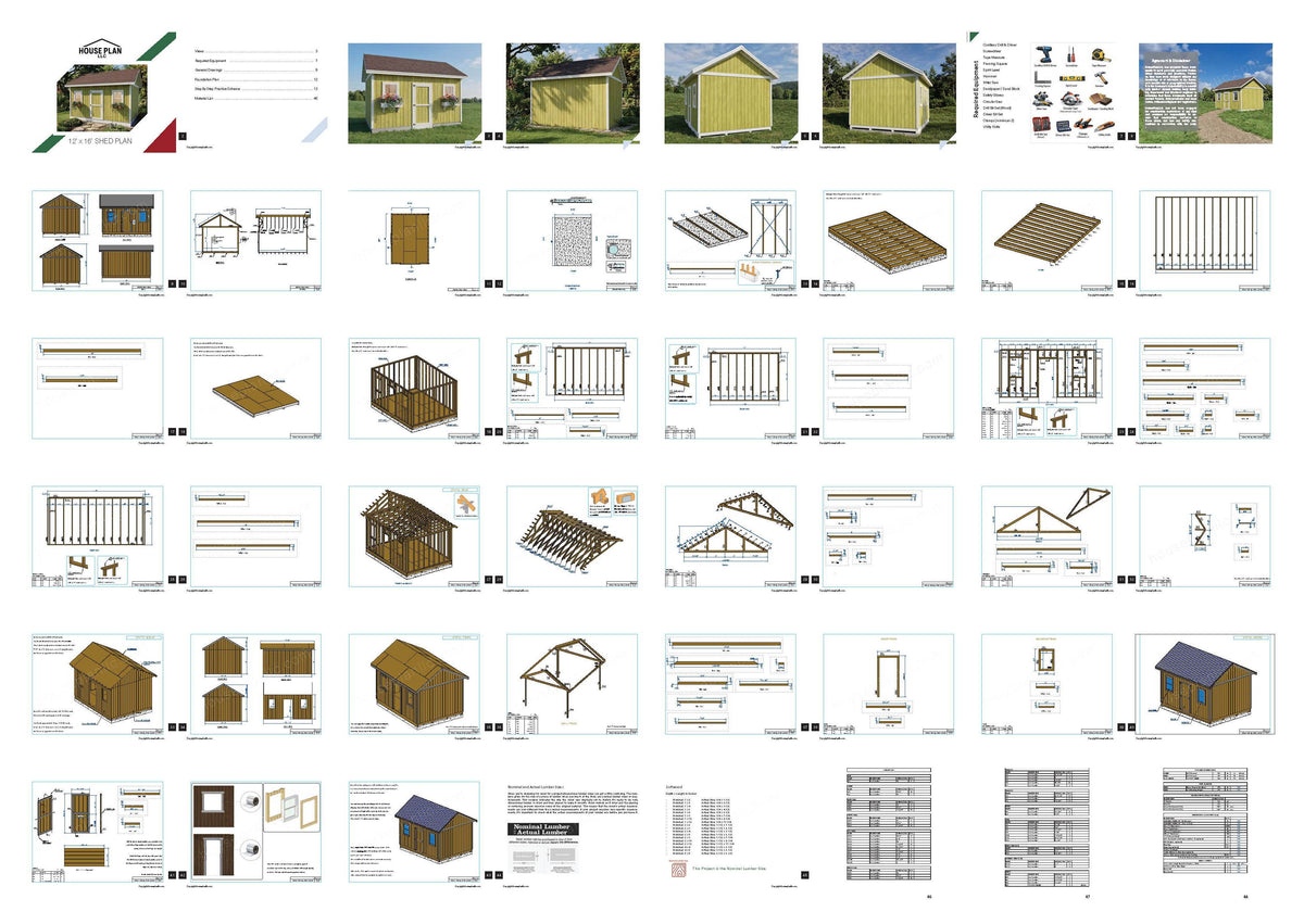 16x12 She Shed Plans | Play House Plan