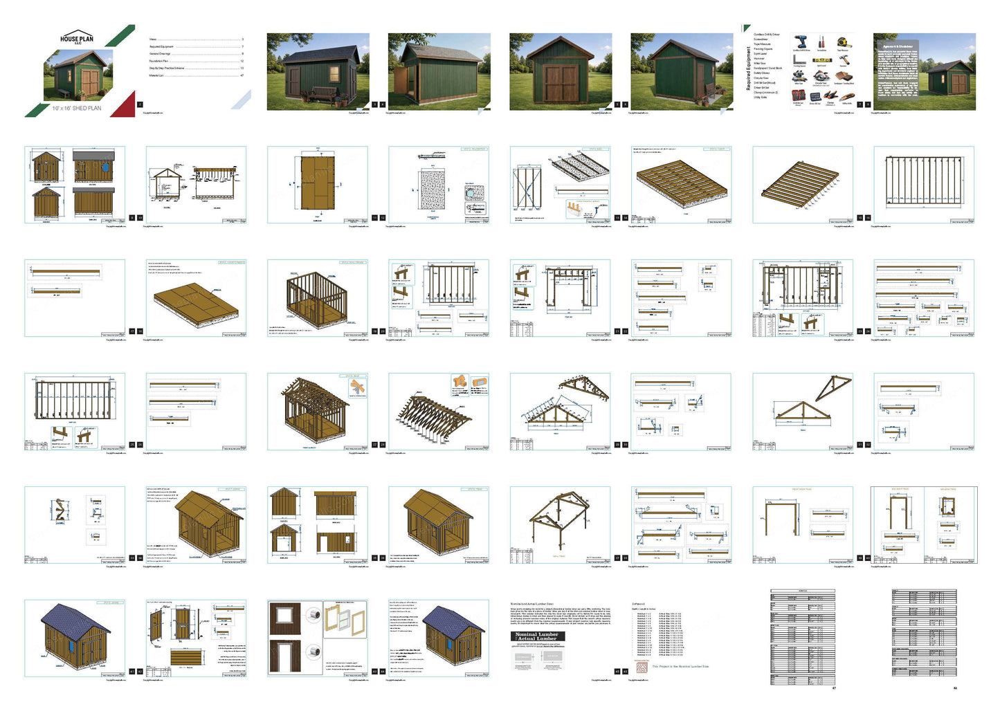 10x16 Garden Shed Plan