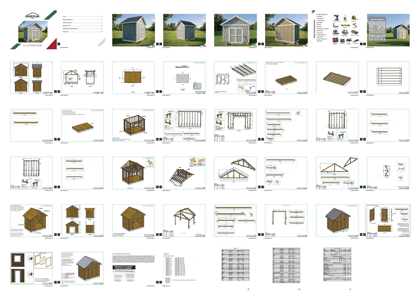 12x8 Garden Shed Plan