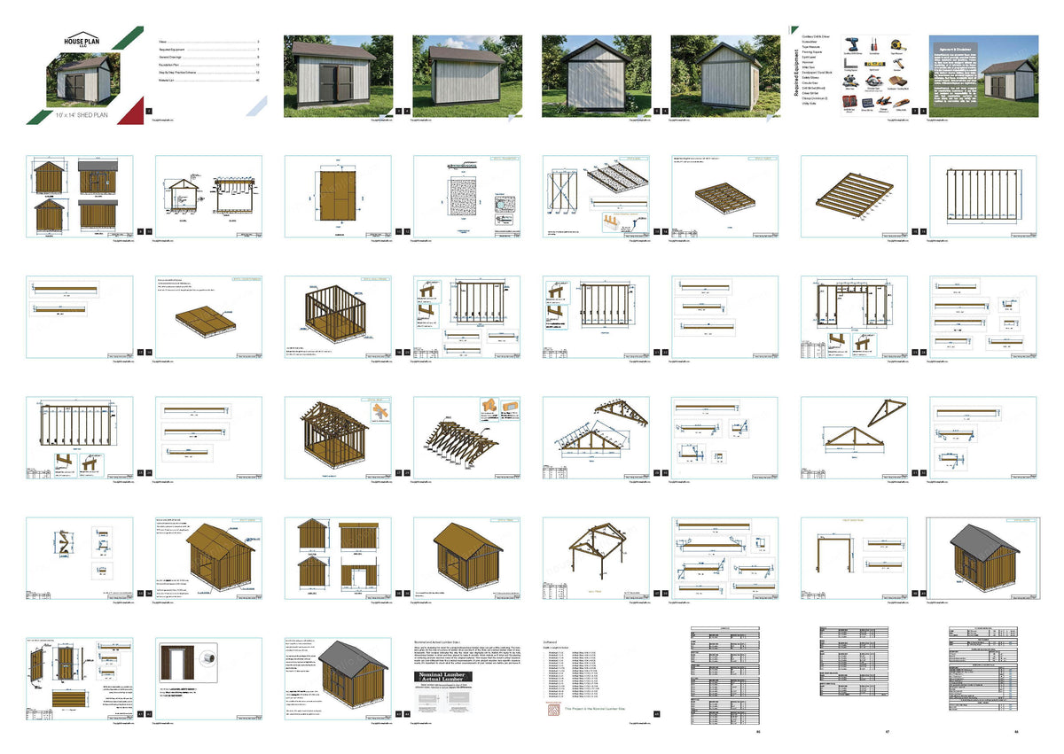 Garden Shed Plans | 10x14 Garden Storage Building