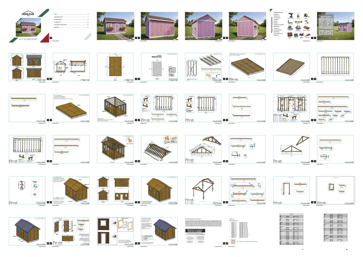 10x16 She Shed Plans | Backyard Studio, Guest House | PDF Download