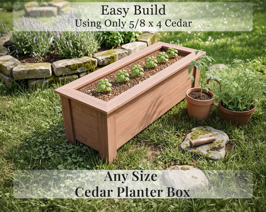 Cedar Planter Box Plans Any Size | DIY Raised Planter Generator | Custom Cut List & Shopping List