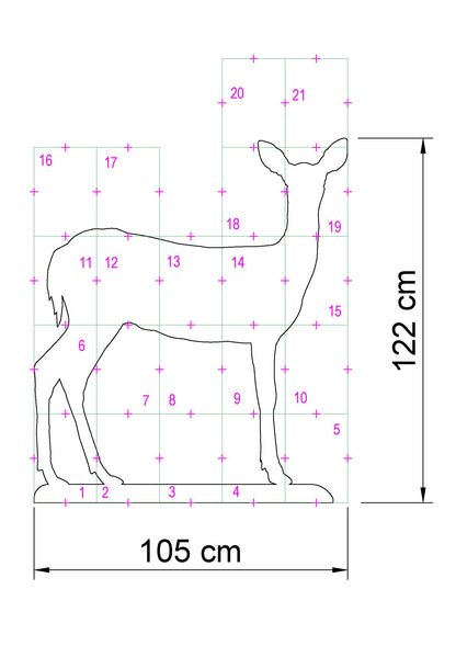 4ft Fawn Silhouette Template / Christmas Outdoor Decor (PDF)
