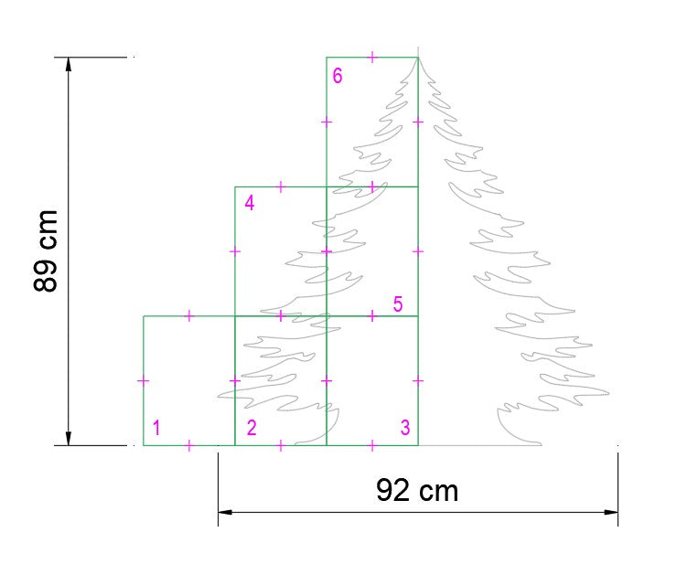 3ft Christmas Tree Silhouette Stencil (PDF)