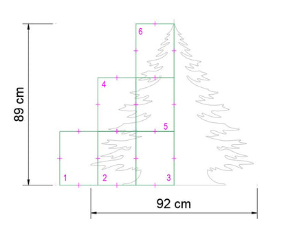 3ft Christmas Tree Silhouette Stencil (PDF)
