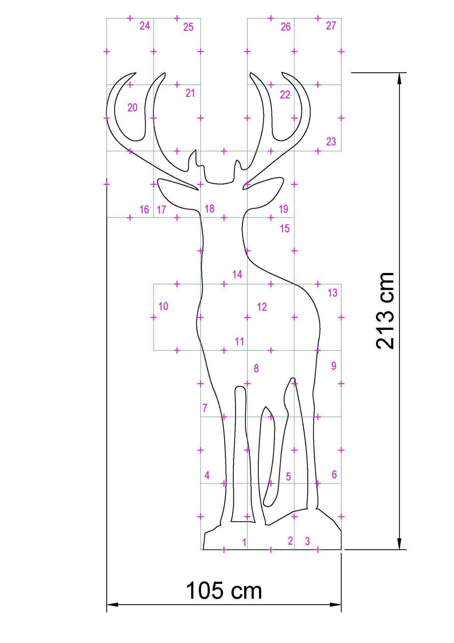 Printable Reindeer Silhouette Template (PDF)