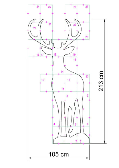 Printable Reindeer Silhouette Template (PDF)