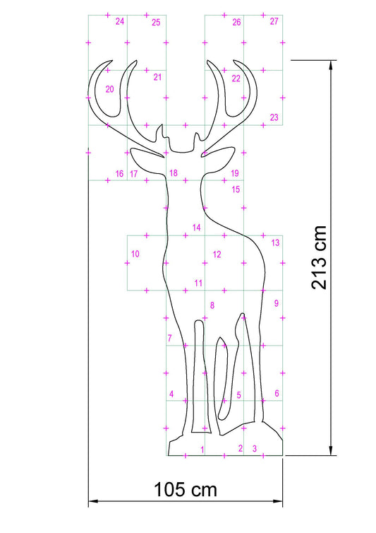 Silhouette Templates of 4 Reindeers Together (PDF)