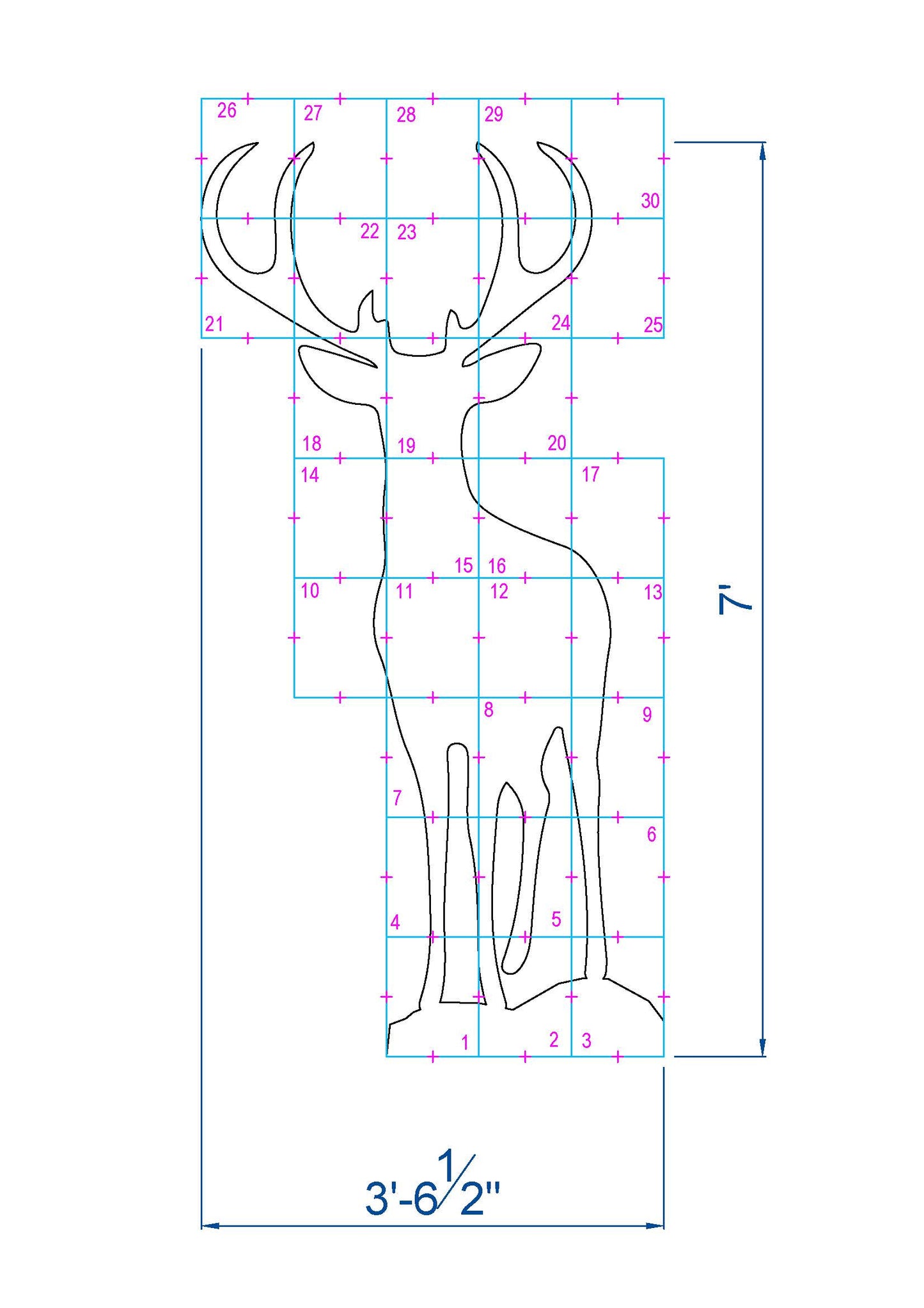 Printable Reindeer Silhouette Template (PDF)
