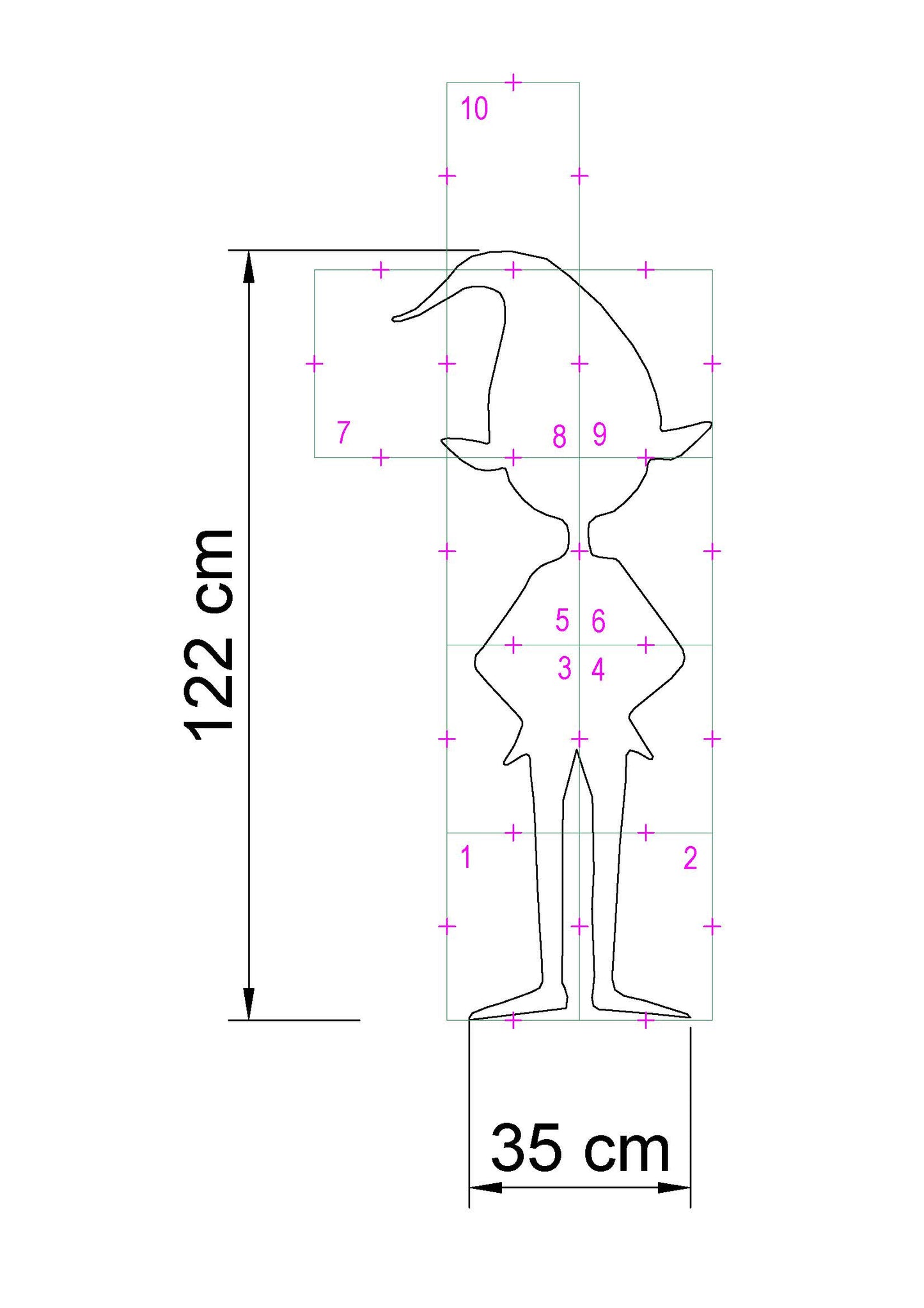 4ft Santa's Elve Silhouette Template / Christmas Silhouette Decor (PDF)