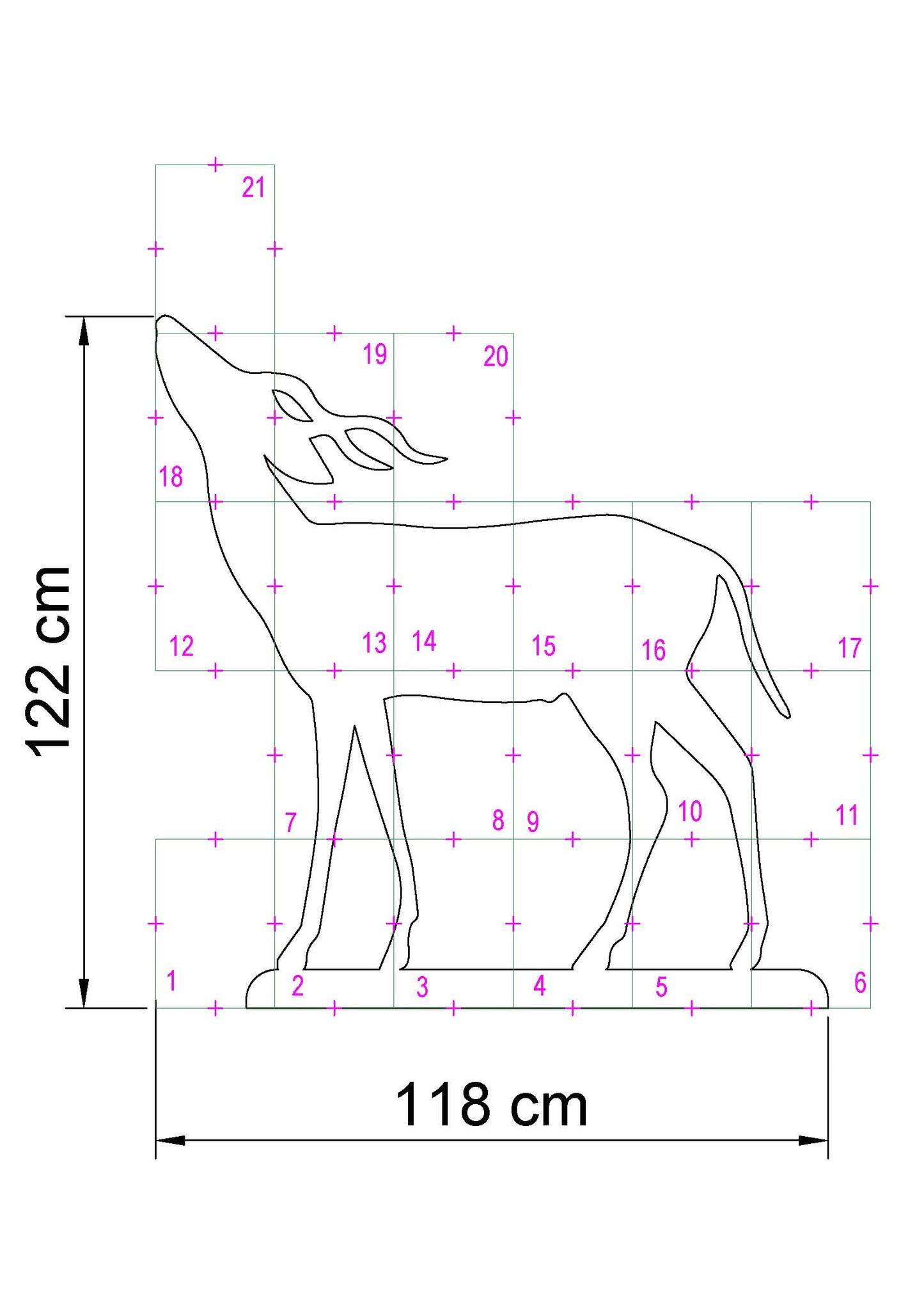 Little Deer Silhouette Template (PDF)