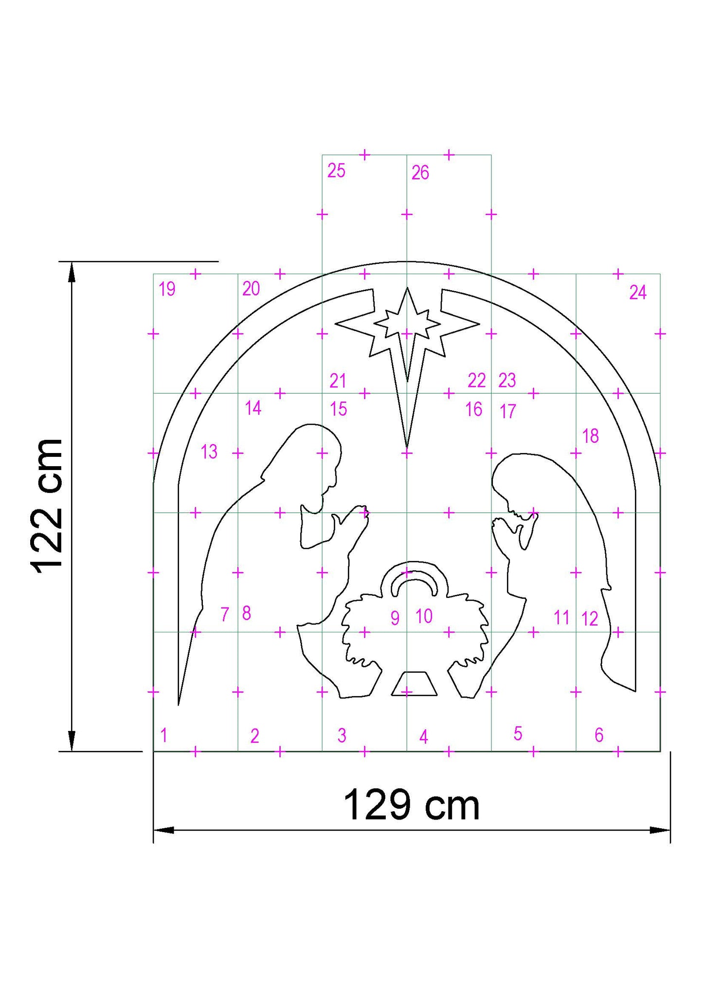 Christmas Nativity Template Printable / Trace And Cut Nativity Silhouette (PDF)