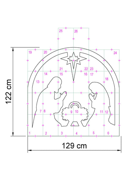 Christmas Nativity Template Printable / Trace And Cut Nativity Silhouette (PDF)