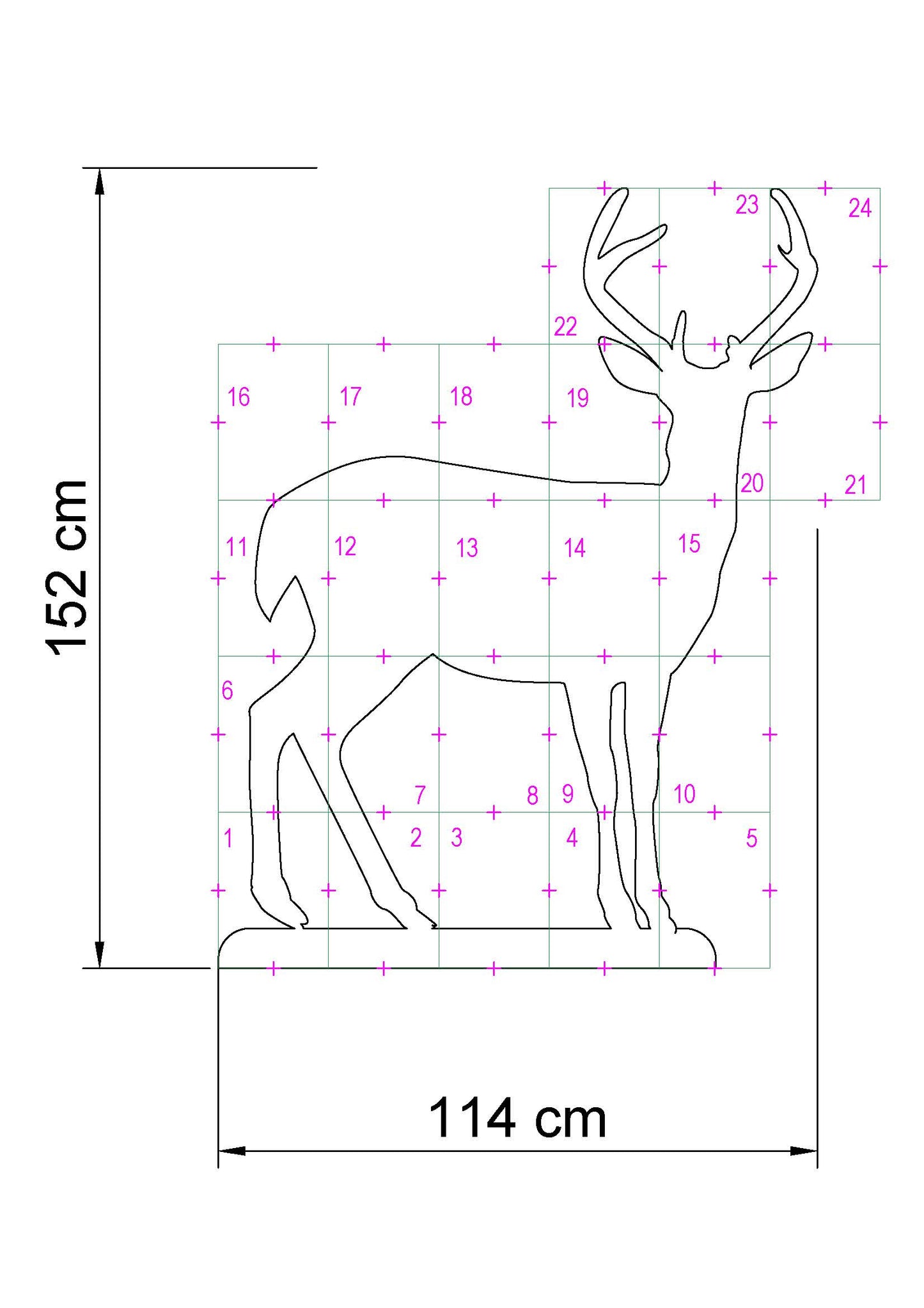 5ft Reindeer Calf Silhouette Template | Christmas Stencil (PDF)