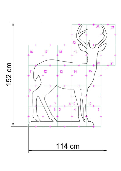 5ft Reindeer Calf Silhouette Template | Christmas Stencil (PDF)