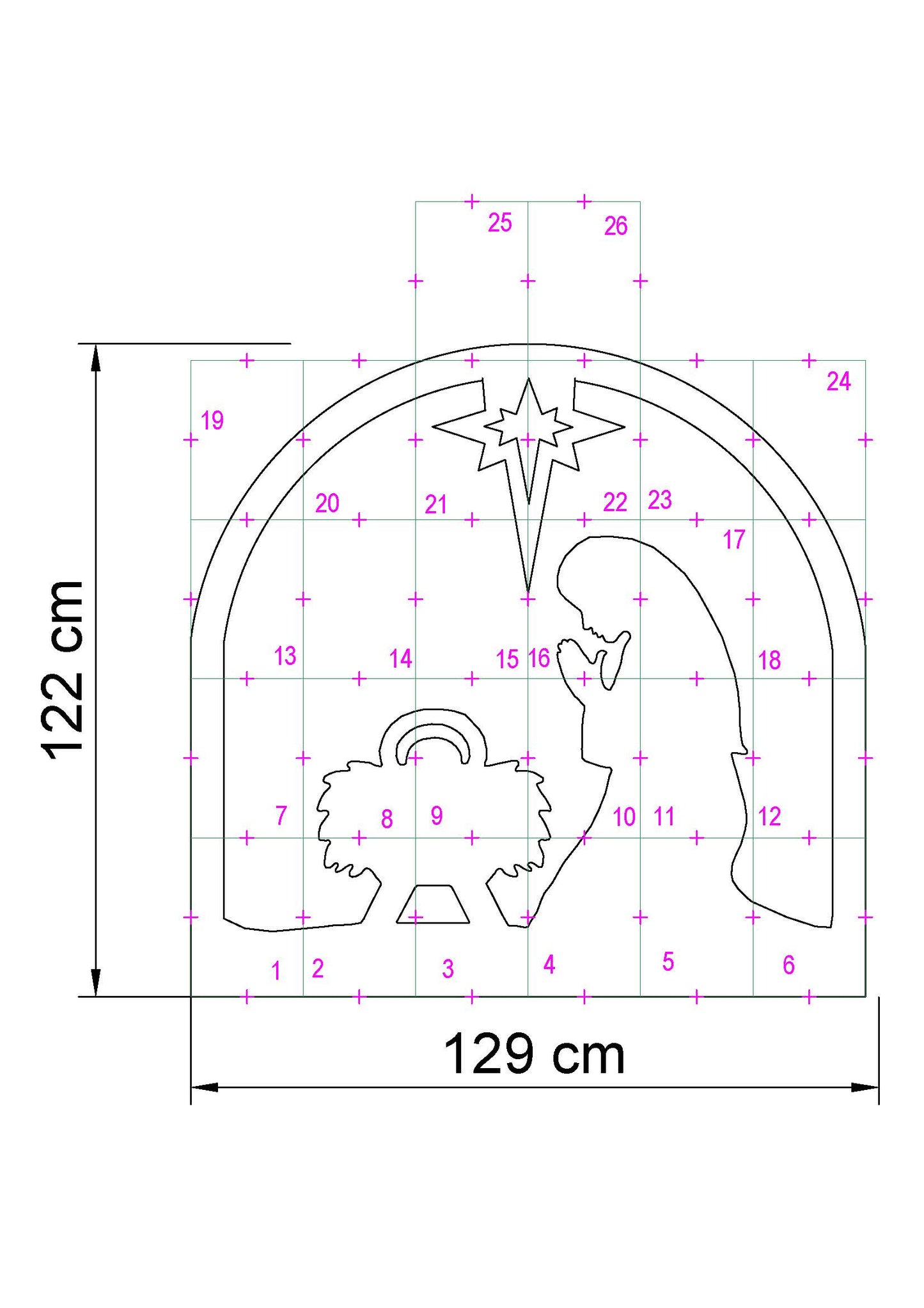 Christmas Nativity Silhouette Template | Printable Trace & Cut Stencil (PDF)