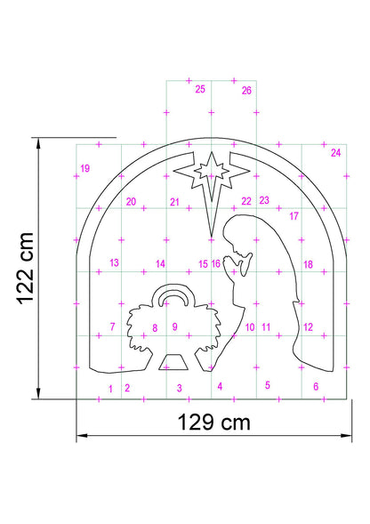 Christmas Nativity Silhouette Template | Printable Trace & Cut Stencil (PDF)