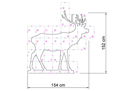 5ft Reindeer Calf Template | Large Christmas Reindeer Silhouette (PDF)