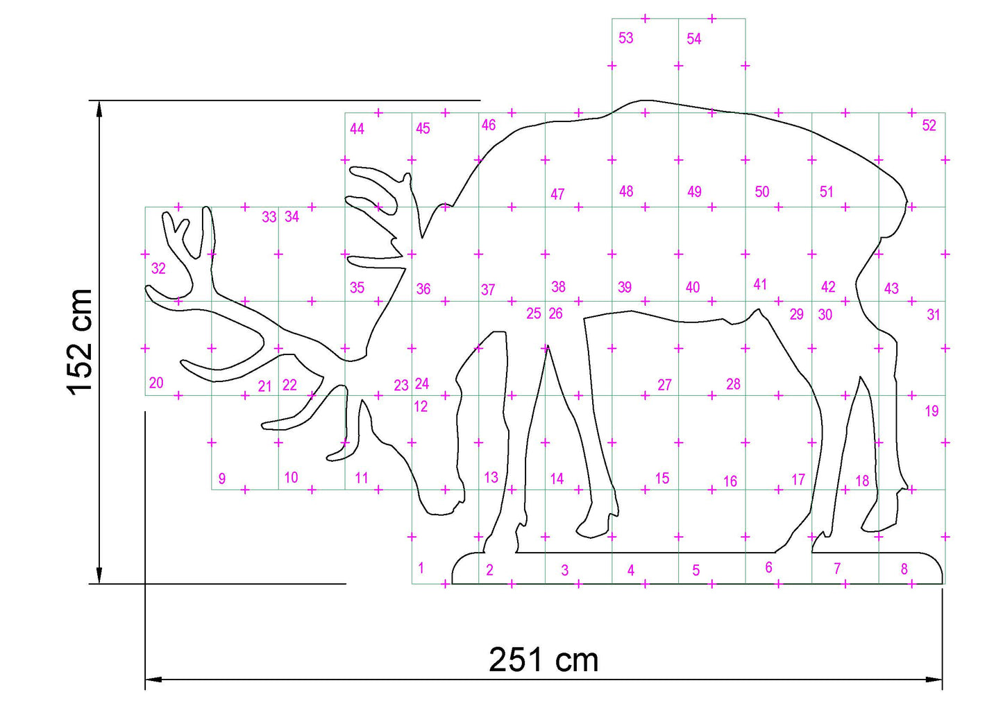 5ft Reindeer Silhouette (PDF)