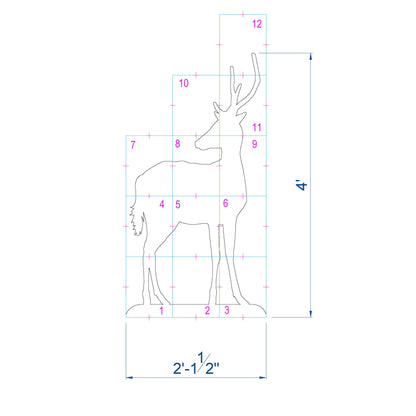 4ft Baby Reindeer / Reindeer Calf Silhouette Template (PDF)