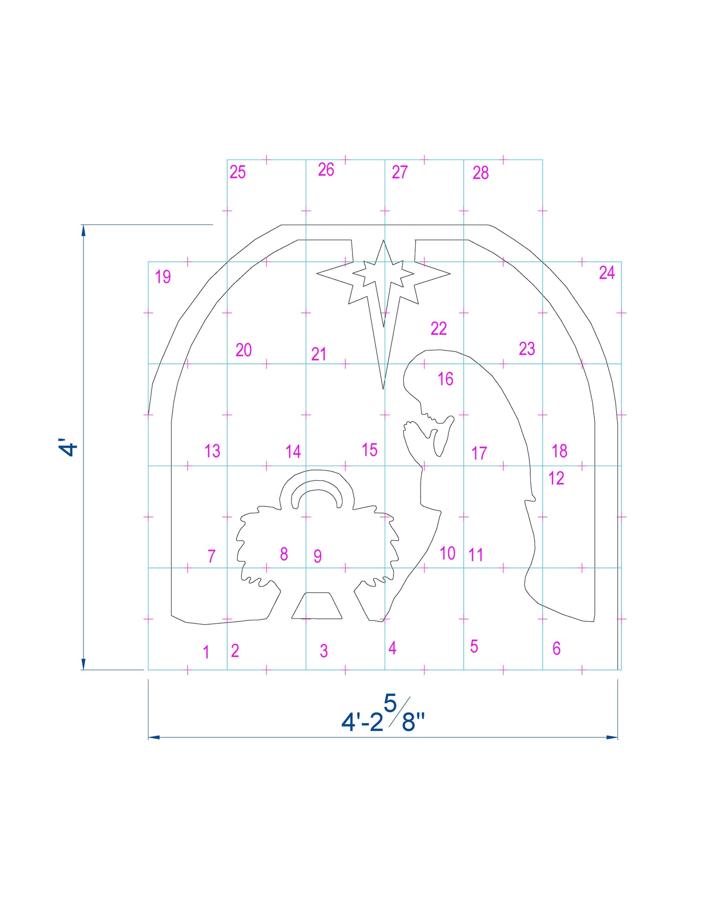 Christmas Nativity Silhouette Template | Printable Trace & Cut Stencil (PDF)