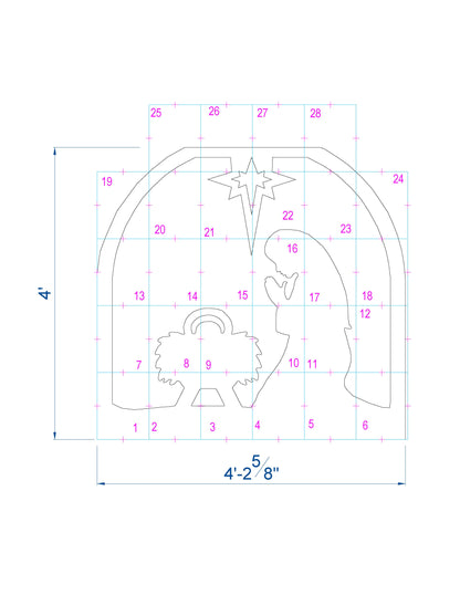 Christmas Nativity Silhouette Template | Printable Trace & Cut Stencil (PDF)