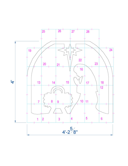 Christmas Nativity Silhouette Template | Printable Trace & Cut Stencil (PDF)