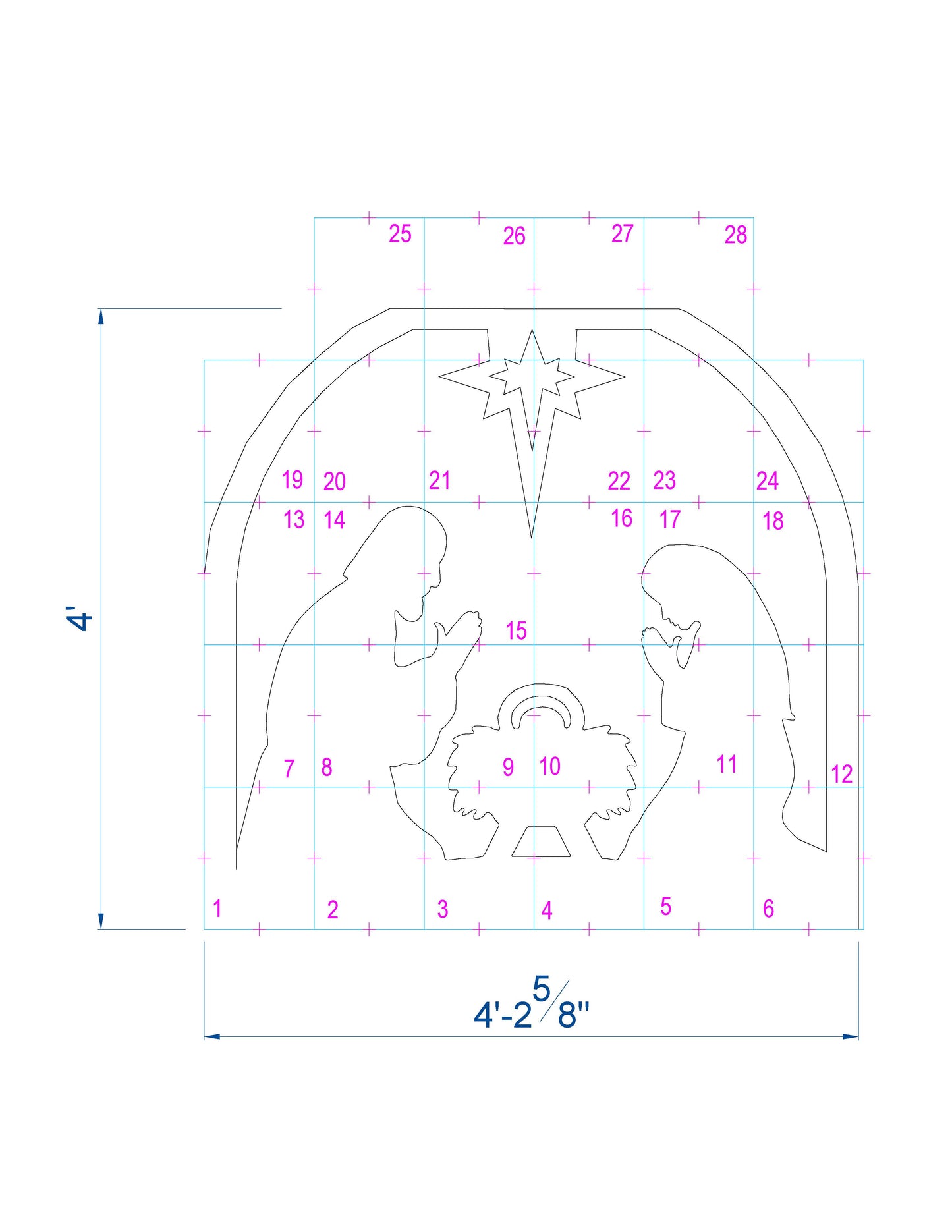 Christmas Nativity Template Printable / Trace And Cut Nativity Silhouette (PDF)