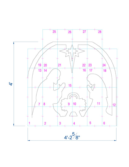 Christmas Nativity Template Printable / Trace And Cut Nativity Silhouette (PDF)