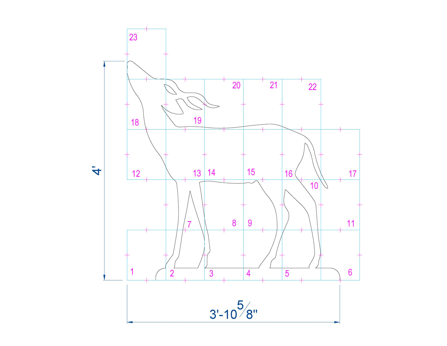 Little Deer Silhouette Template (PDF)