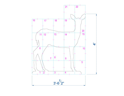 4ft Fawn Silhouette Template / Christmas Outdoor Decor (PDF)