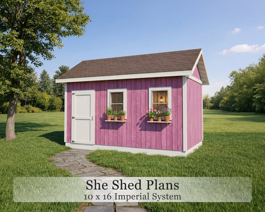 She Shed Plans | 16x10 Garden Studio , Play House