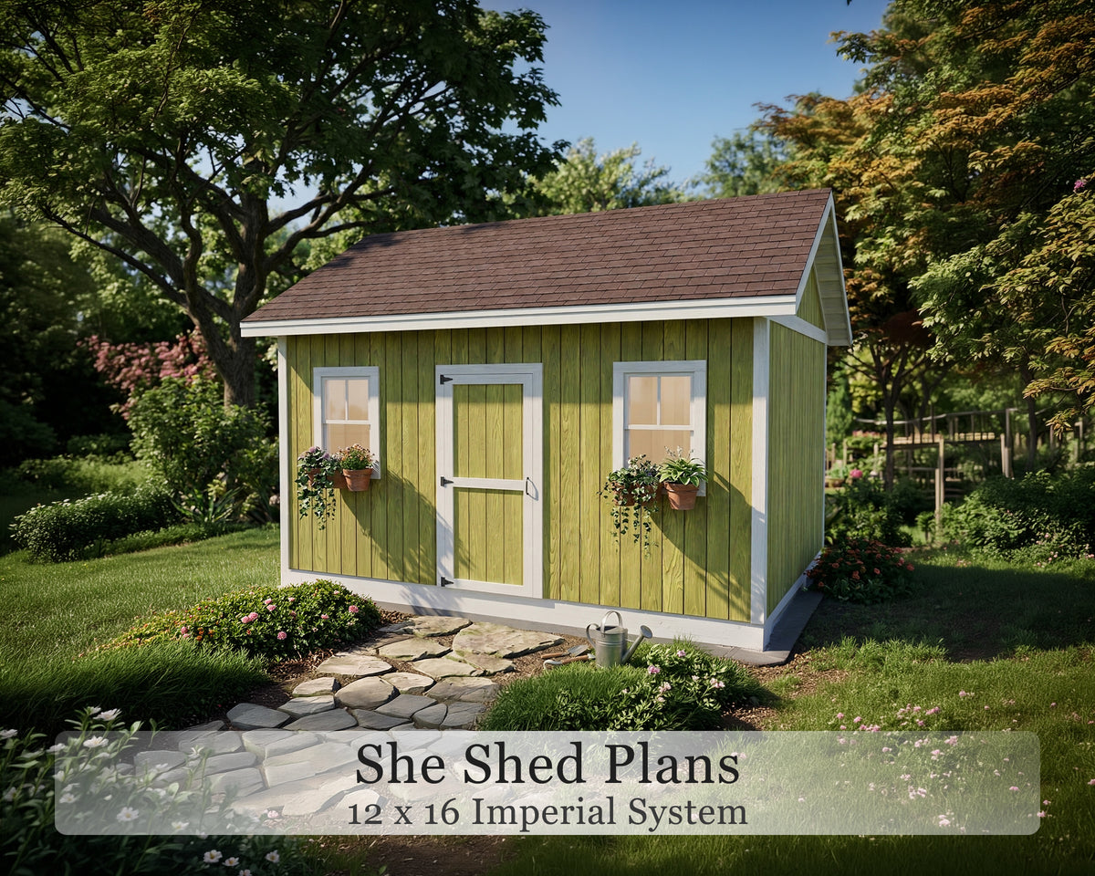 16x12 She Shed Plans | Play House Plan