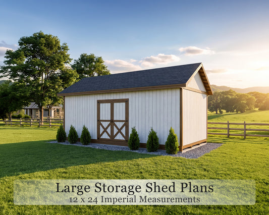 12x24 Large Storage Shed Plans