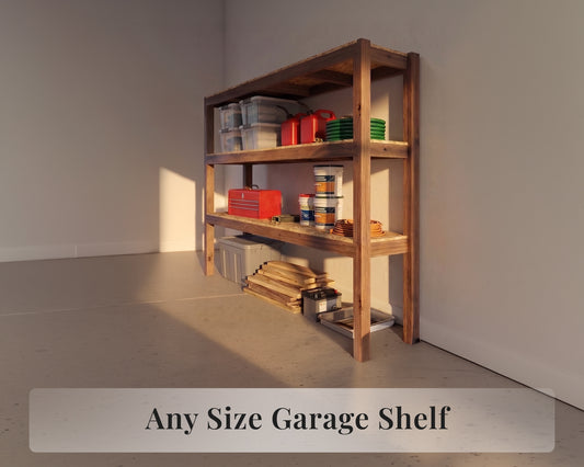 Garage Shelving Plans Any Size | DIY Garage Storage Shelf Generator | Custom Cut List & Shopping List | 2x4 Shelf Plans