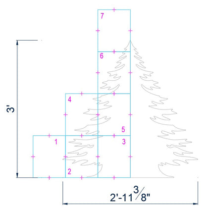 3ft Christmas Tree Silhouette Stencil (PDF)