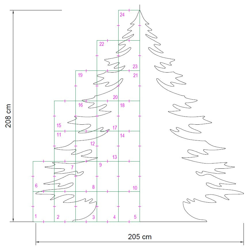 7ft Christmas Tree Silhouette Stencil (PDF)